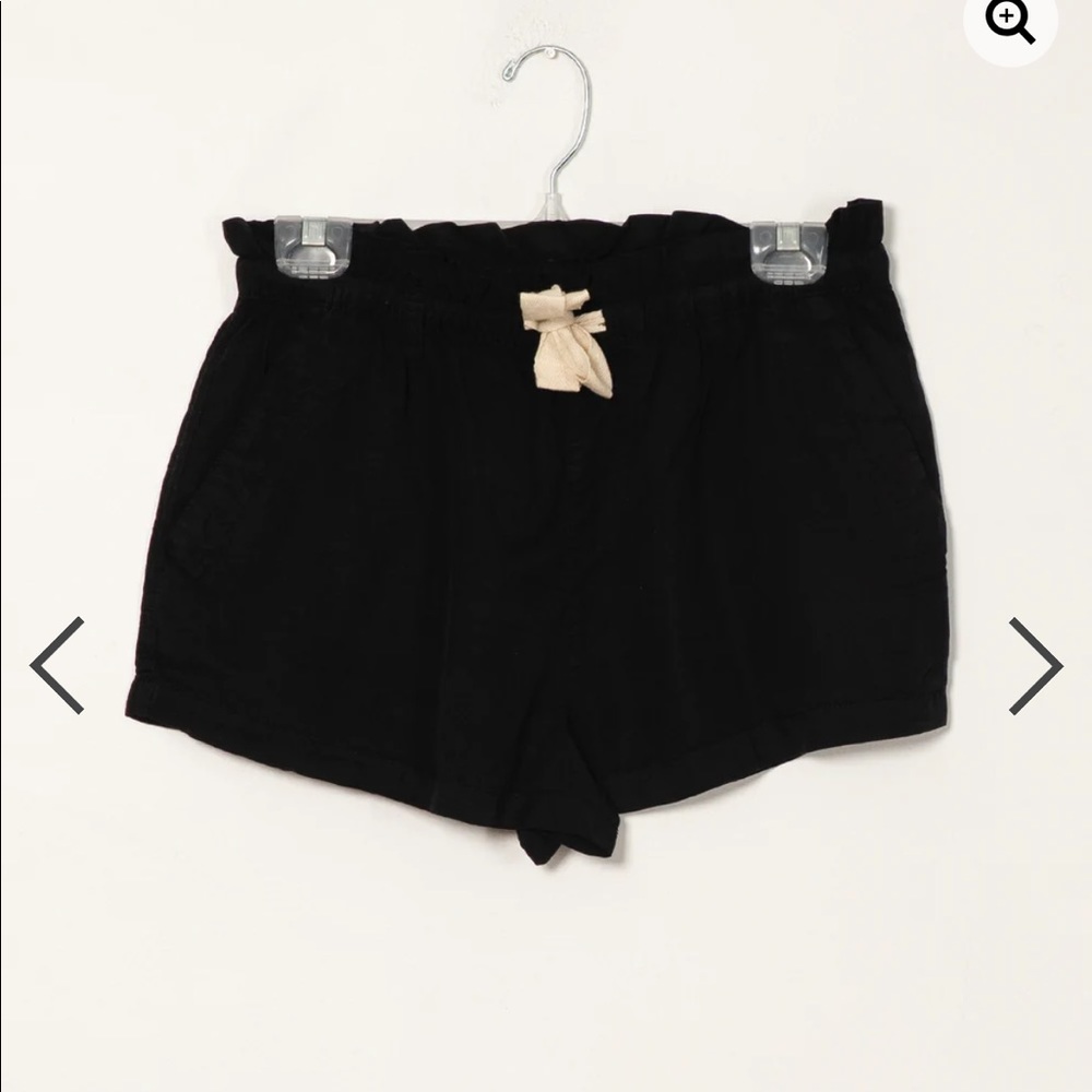 Harlow Black Women’s Casual Drawstring Shorts with Cream Tie